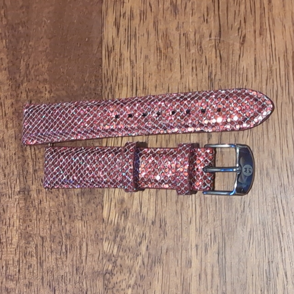 Michele 18 mm Red Sequin Watch Strap